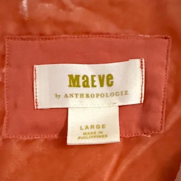 Anthropologie Maeve Creamsicle Velvet Babydoll Dress - Picture 3 of 10